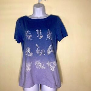 Christopher & Banks Under the Sea Ombre Tee